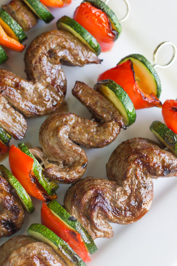 These grilled flank steak kebobs are so tender and flavorful. Time to get your grill on!