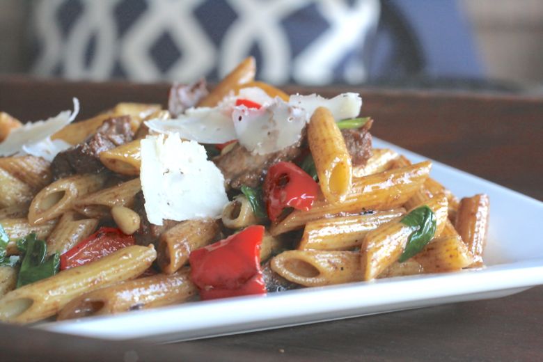 Balsamic Butter Penne With Roasted Red Peppers Lovely Little Kitchen