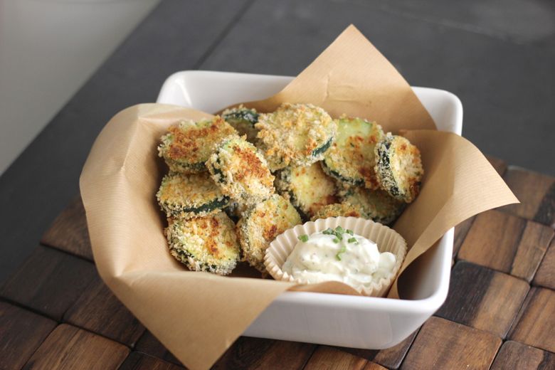 Baked Zucchini with Skinny Buttermilk Ranch