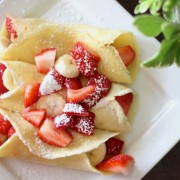 Strawberry Banana Crepes - perfect for a lazy Saturday morning breakfast
