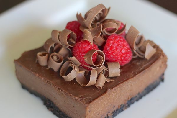 Chocolate Cheesecake with Raspberries.