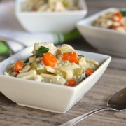 Easy Chicken and Noodles - this cozy one-dish meal with chicken, veggies and egg noodles is hearty and satisfying