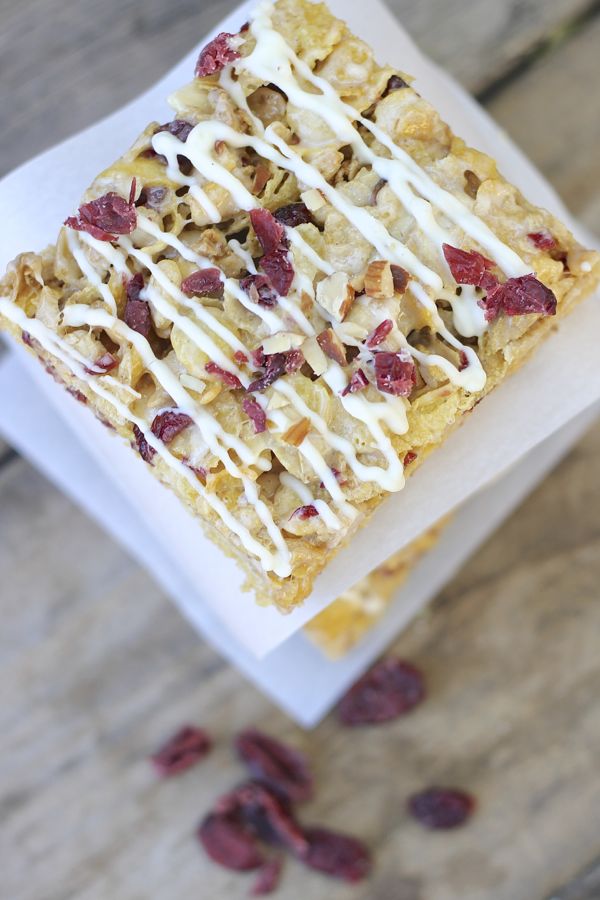 Cranberry Almond Brown Butter Cereal Bar square.  