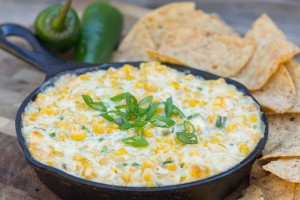 Hot Jalapeño Corn Dip - Jalapeños, sweet corn, and monterey jack cheese in one hot skillet of dip.