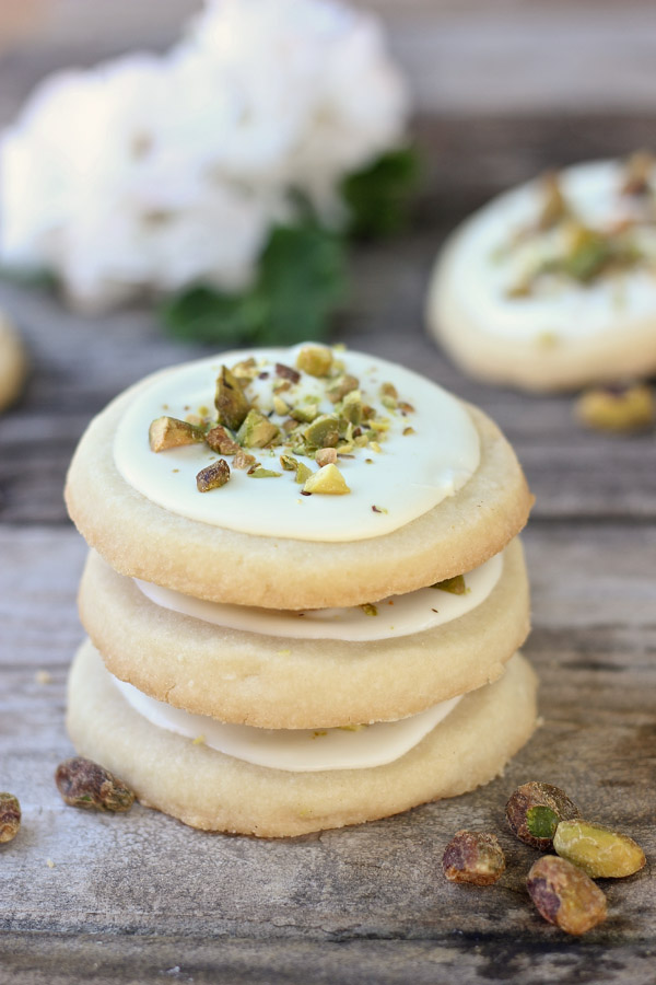 White Chocolate Pistachio Shortbread Cookies - Lovely Little Kitchen