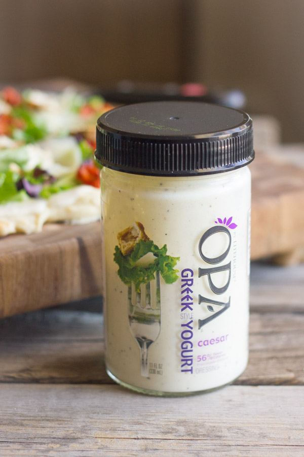 A jar of Opa Greek Yogurt Caesar dressing.