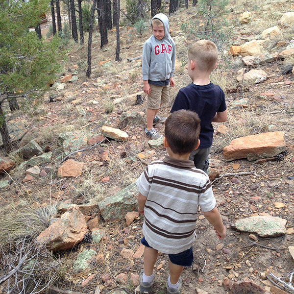 Boys Hiking