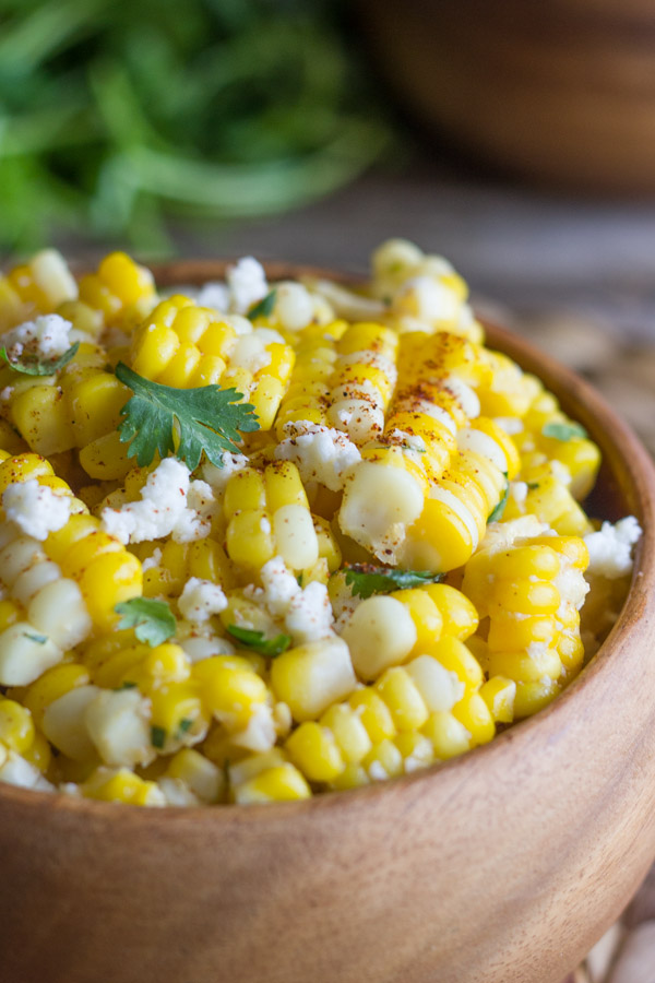 Chili Lime Sweet Corn Salad in a bowl.  