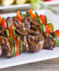 These grilled flank steak kebobs are so tender and flavorful. Time to get your grill on!