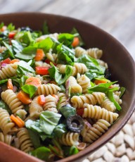 Chopped Spinach and Pasta Salad With Balsamic Vinaigrette - classic summertime pasta salad lightened up!