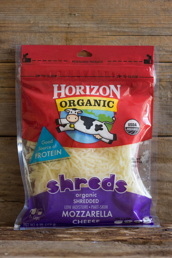 Bag of Horizon Organic Shredded Mozzarella Cheese