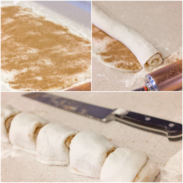 A step by step picture of how to make the Overnight Cinnamon Rolls.