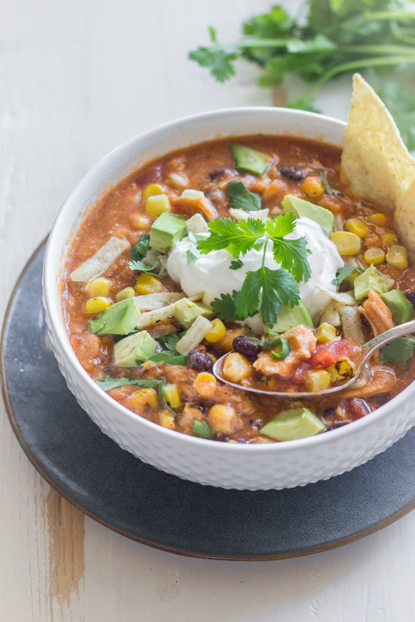 Crockpot Chicken Tortilla Soup - Lovely Little Kitchen