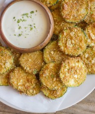Pita Chip Fried Zucchini - zucchini breaded with pita chip crumbs and fried to golden brown perfection!