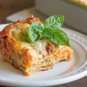 Spinach and Artichoke Chicken Lasagna - A delicious twist on traditional lasagna with three shortcuts!