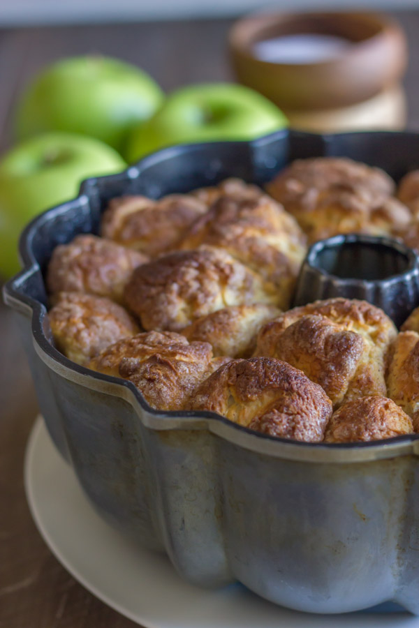 Apple Cinnamon Pull Apart Bread after it was baked.  