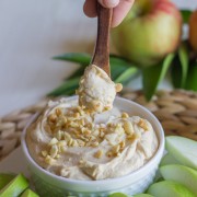 Greek Yogurt Peanut Butter Dip - If you love dipping apple slices in peanut butter, try this dip lightened up with Greek yogurt. Snack away!