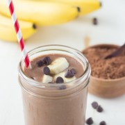 Chocolate Banana Smoothie - A creamy chocolatey banana smoothie made with three ingredients!