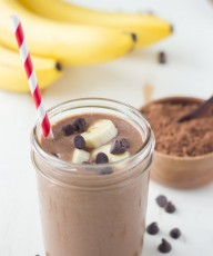 Chocolate Banana Smoothie - A creamy chocolatey banana smoothie made with three ingredients!