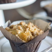 Healthier Cinnamon Oat Streusel Muffins - made with coconut oil and Greek yogurt topped with a thick layer of buttery streusel topping!