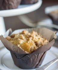 Healthier Cinnamon Oat Streusel Muffins - made with coconut oil and Greek yogurt topped with a thick layer of buttery streusel topping!