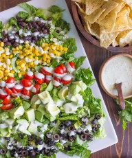 Healthy Chopped Taco Salad - with a creamy cilantro lime dressing. So healthy and fresh!