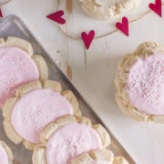 Swig Style Frosted Sugar Cookies - A soft, chewy cookie with a hint of almond extract and a thick layer of sour cream frosting!