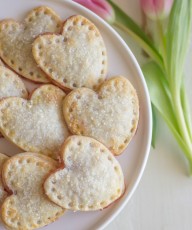 Strawberry Pie Hearts - heart shaped hand pies filled with strawberry preserves and sprinkled with sparkling sugar!