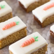 These Carrot Cake Bars with Cream Cheese Frosting are moist, sweet and perfectly spiced!