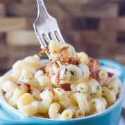 Creamy Mac and Cheese With Bacon - the creamiest cheese sauce plus salty bits of bacon make this dish irresistible!