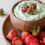 Creamy Pistachio Fruit Dip - so good and easy too! Only three simple ingredients.