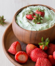 Creamy Pistachio Fruit Dip - so good and easy too! Only three simple ingredients.