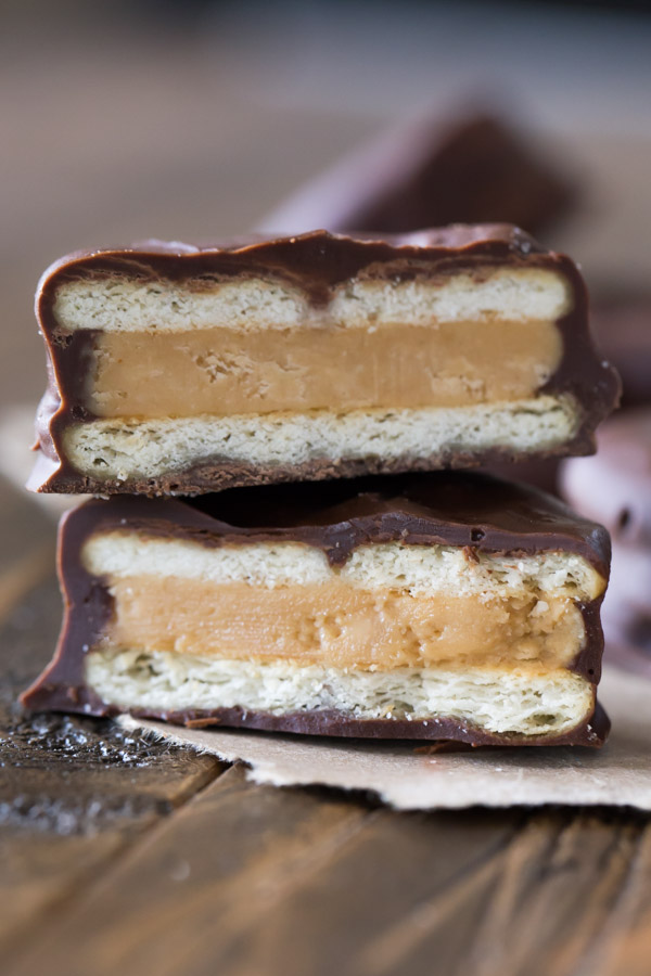 Peanut Butter Buckeye Cookie cut in half and stacked.  
