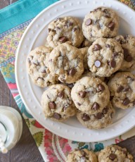 Whole Wheat Oatmeal Chocolate Chip Cookies - These sweet treats are made with white whole wheat flour, oats, and coconut oil, but you'd never know their healthy secret!