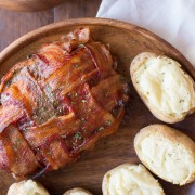 Bacon Wrapped Meatloaf - comfort food at it's best, kicked up a notch with a Smokehouse Maple seasoning!