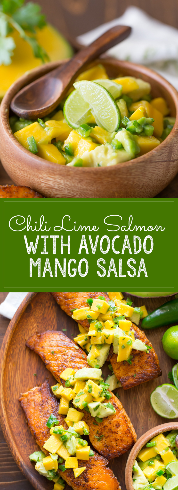 Chili Lime Salmon with Avocado Mango Salsa - Lovely Little Kitchen