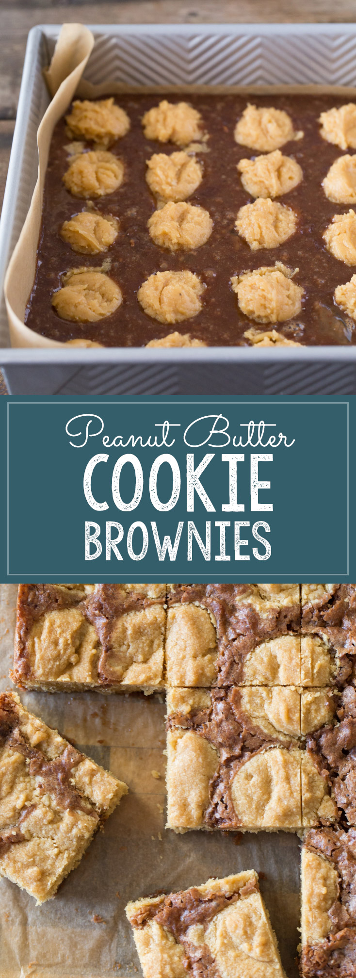 Peanut Butter Cookie Brownies - Lovely Little Kitchen