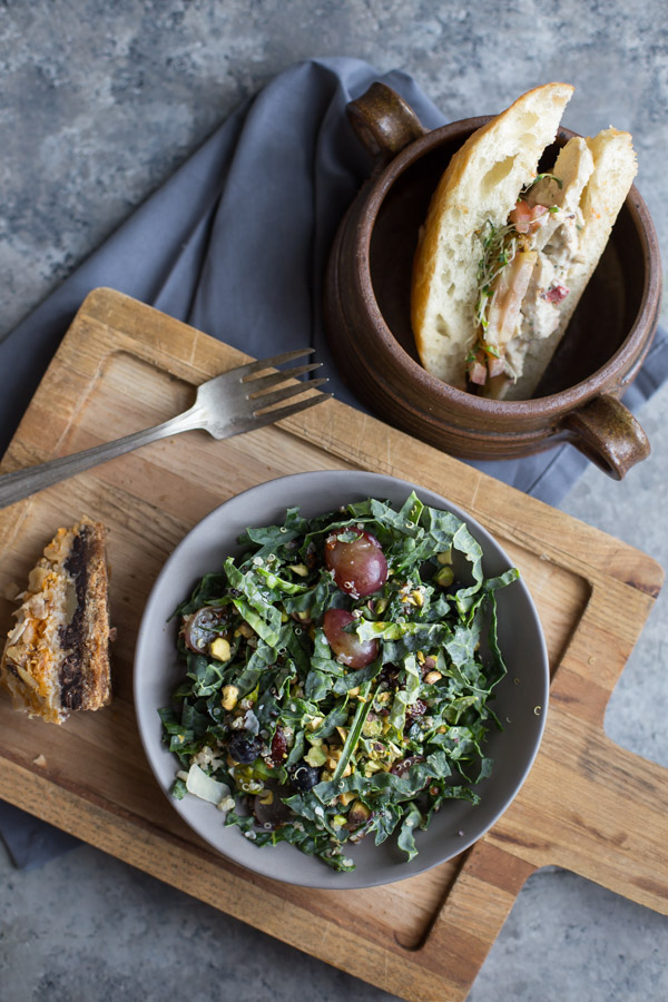 Kale Salad and Sandwich