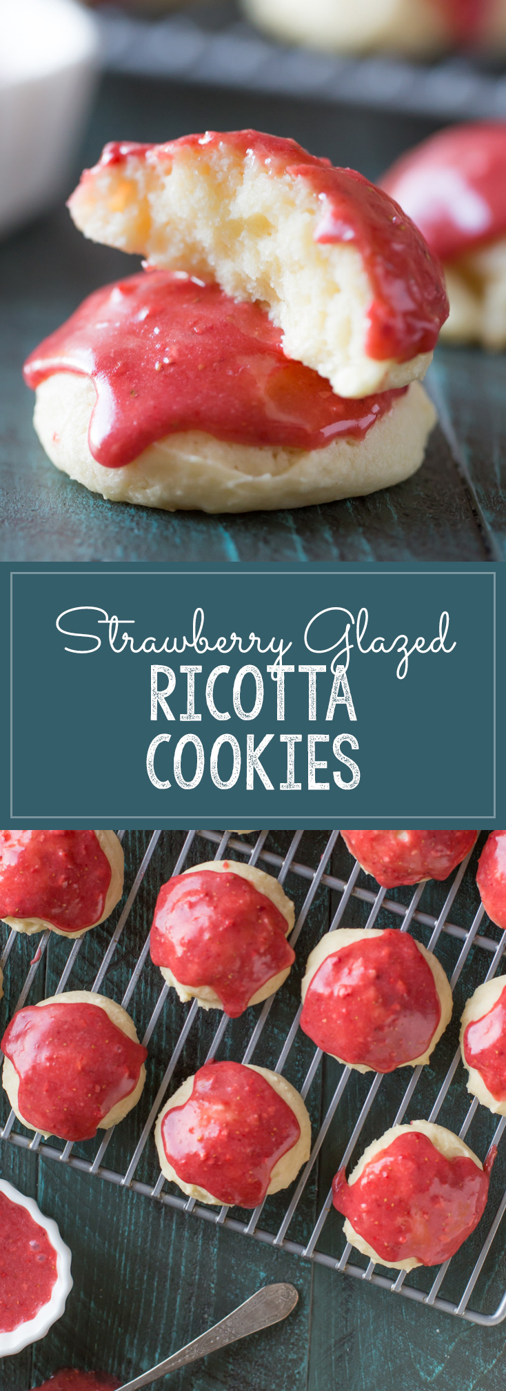 Strawberry Glazed Ricotta Cookies - Lovely Little Kitchen