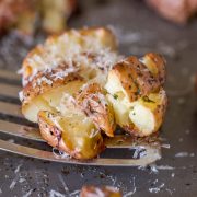 Give boring potatoes a facelift by smashing, adding butter and herbs, and roasting until they are perfectly crisp!