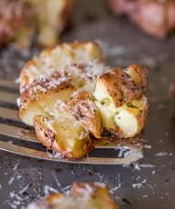 Give boring potatoes a facelift by smashing, adding butter and herbs, and roasting until they are perfectly crisp!