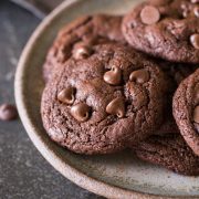 One Bowl Triple Chocolate Brownie Cookies-3