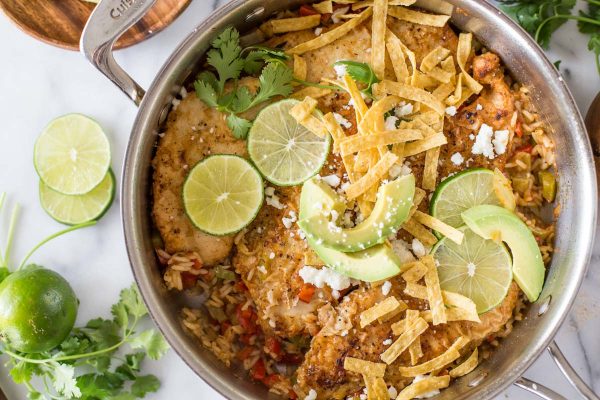 One Skillet Fajita Style Chicken and Rice - Lovely Little Kitchen