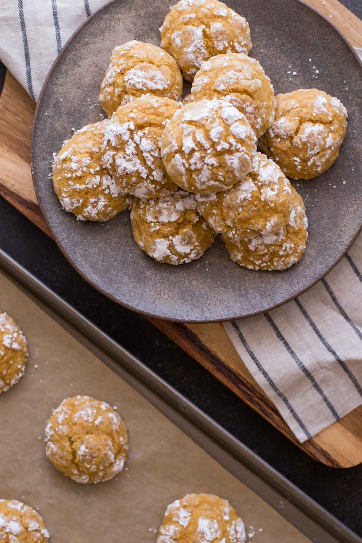 Soft Pumpkin Cookies on a plate.