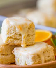 With that sticky sweet orange icing, and almost petit four shape, these Mini Orange Cream Scones really are divine!
