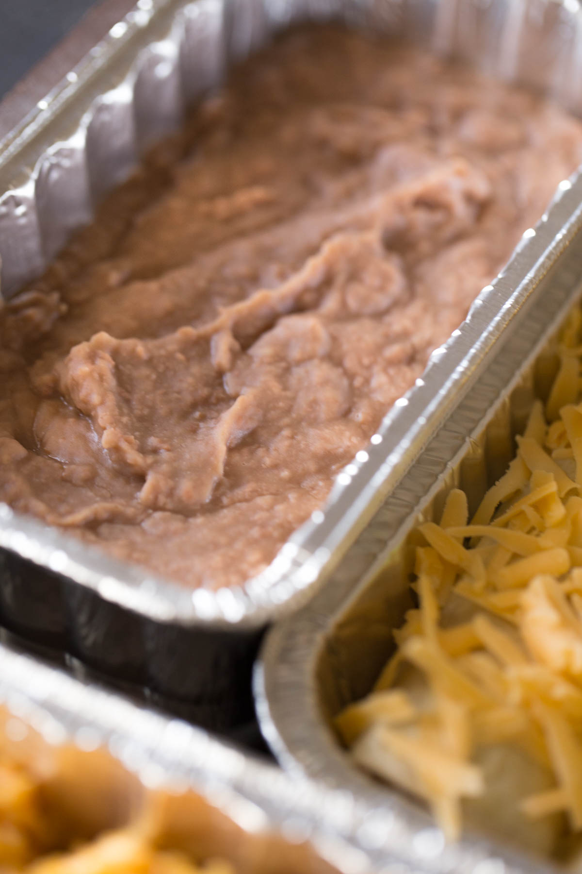 A pan of Healthy Crockpot Refried Beans.  