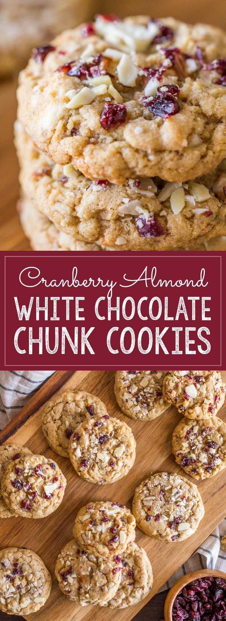 Cranberry Almond White Chocolate Chunk Cookies - Lovely Little Kitchen