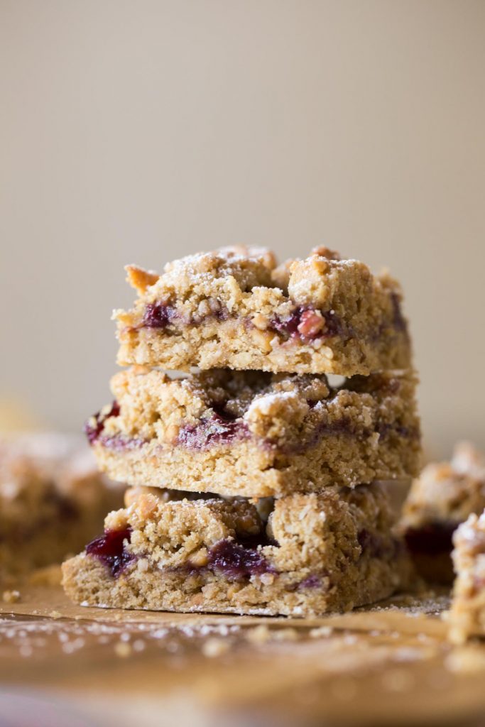 Peanut Butter and Jelly Oat Bars - Lovely Little Kitchen