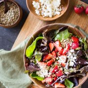 This Easy Strawberry Balsamic Salad has sweet, crunchy, and tangy all working together to make a party in your mouth. You'll love it!