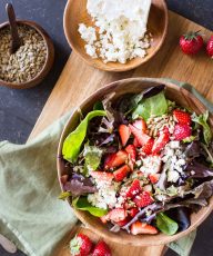 This Easy Strawberry Balsamic Salad has sweet, crunchy, and tangy all working together to make a party in your mouth. You'll love it!